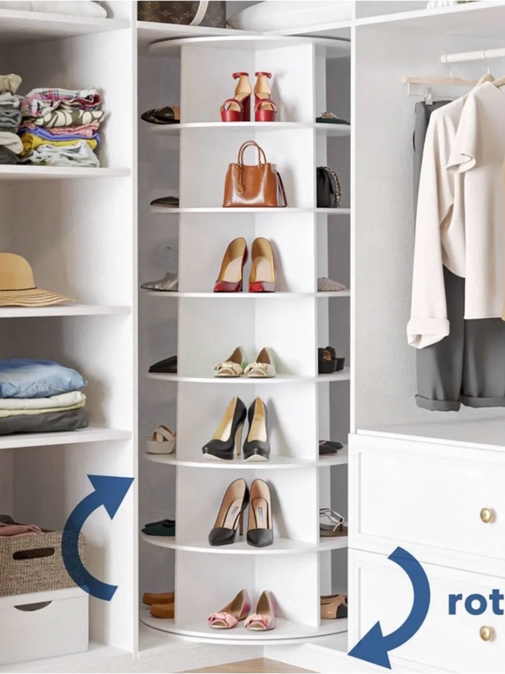 SpaceAid 7 Tier Rotating Shoe Rack Tower, Brand new, still in box. Local only.